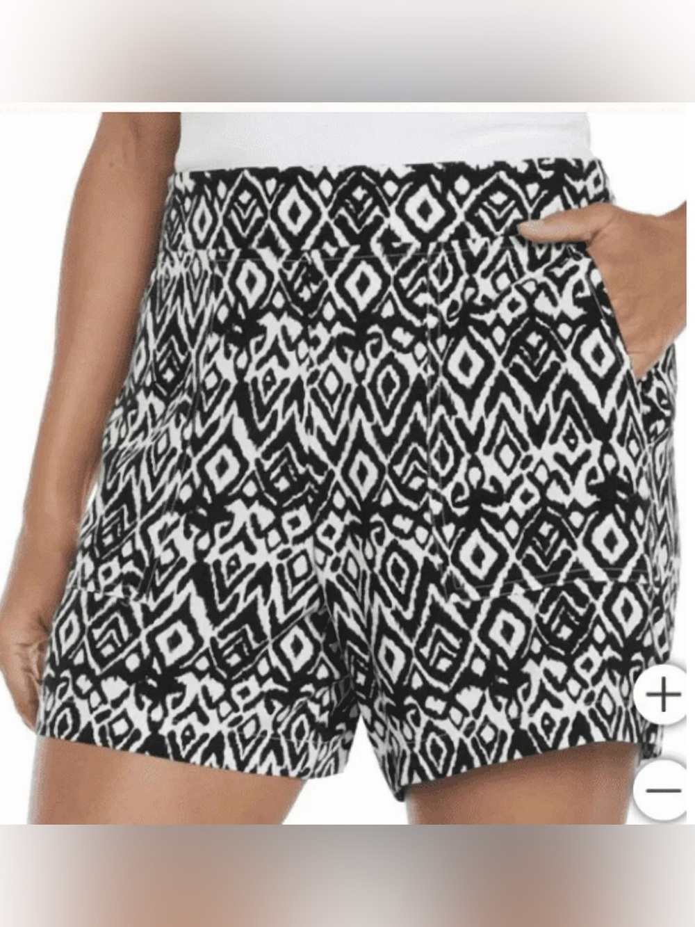 Lightweight Black and White Print Shorts